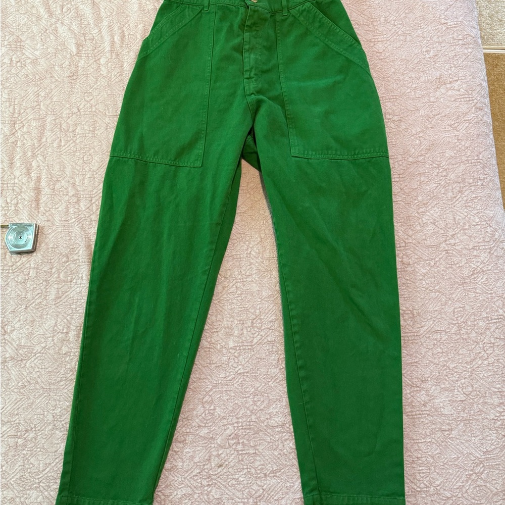 Big Bud Press Green Cargo Pants Straight-Leg Sturdy